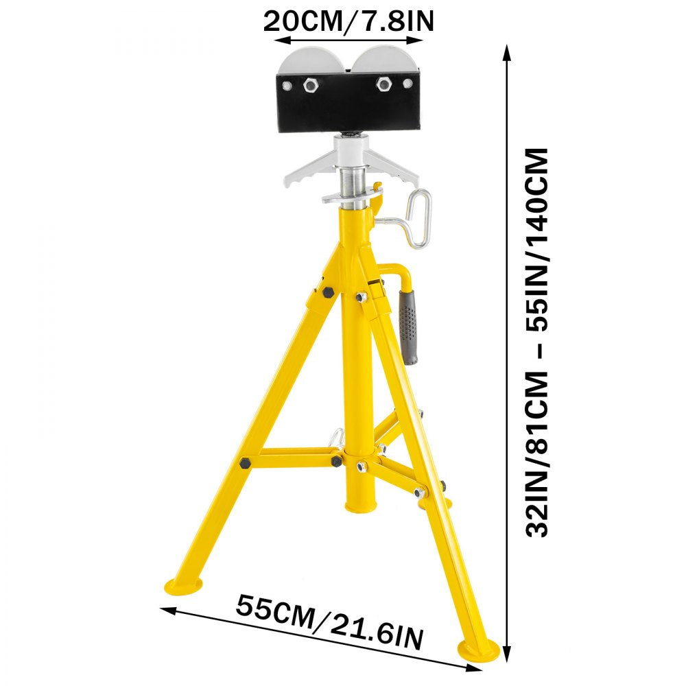 AMITOOLS 0.5-12 inch Roller Pipe Stand Adjustable Height 32