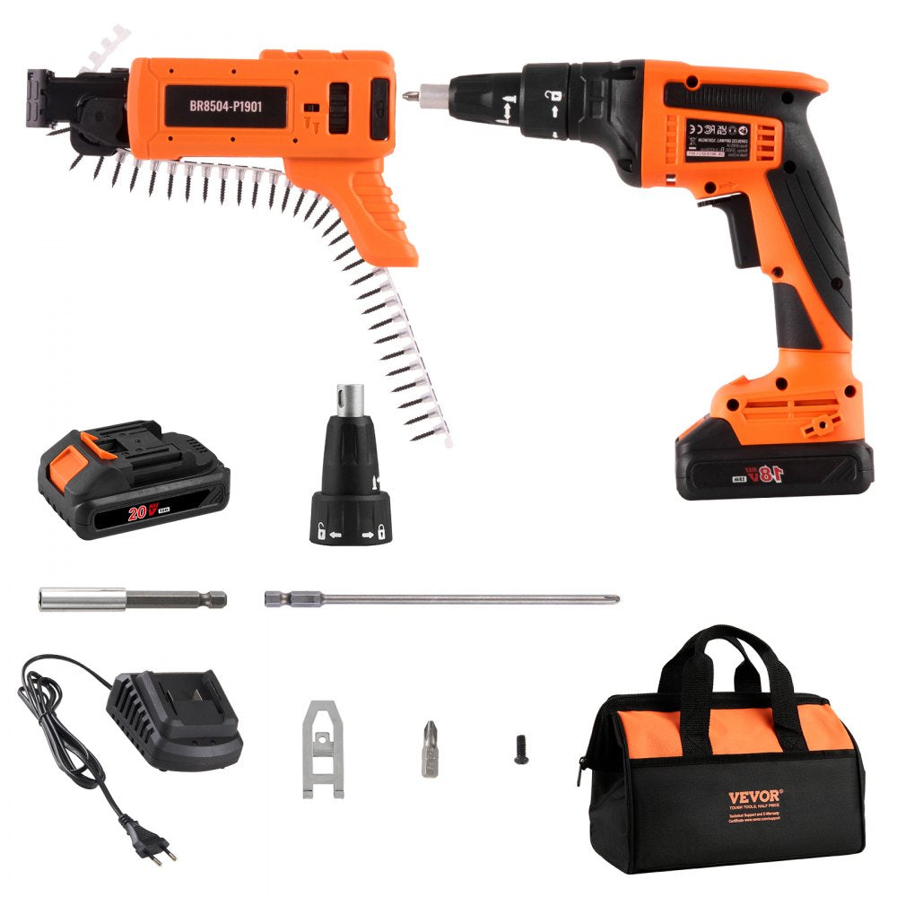 AMITOOLS Drywall Screw Gun Auto-Feed, 20V Max Collated Drywall Screwgun, 4200RPM Brushless Cordless Drywall Gun Kit with 2 Battery Packs, Charger, Belt Clip, Tool Bag, Screw Length and Depth Adjustable