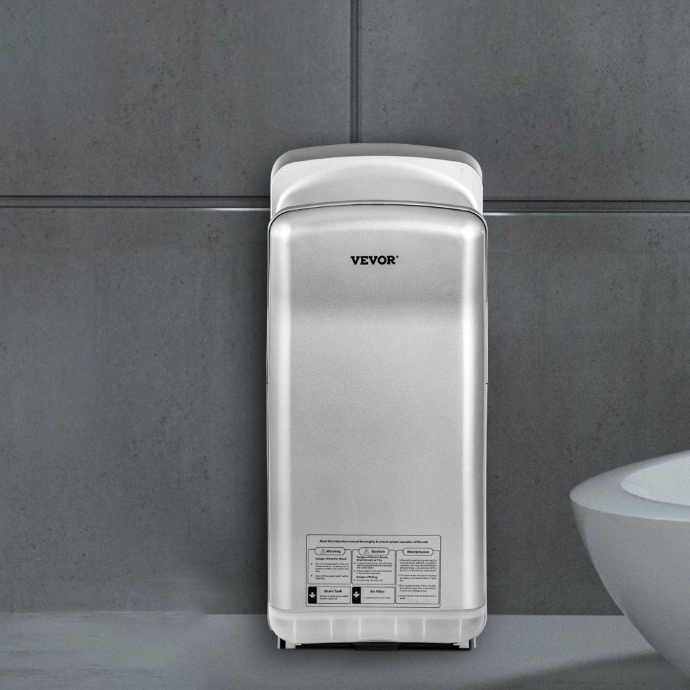 AMITOOLS Jet Hand Dryer, Premium Electric Commercial Blade Hand Dryer, ABS Air Dryer Hand with HEPA Filtration Wall Mount Hand Dryer, 1600W 110V Vertical Hand Dryer, High-Speed Automatic Infrared Silver