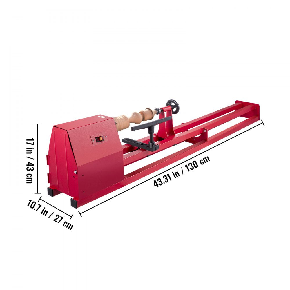 AMITOOLS Wood Lathe, 14''x40'' Power Lathes, 1/2 HP Wood Lathe Machine, 1/2 Phase Benchtop Lathe, Excelsior Wood Lathe, 1100,1600,2300,3400 Rpm Power Wood Lathes with 3 Chisels 3 Wrenches and Accessories