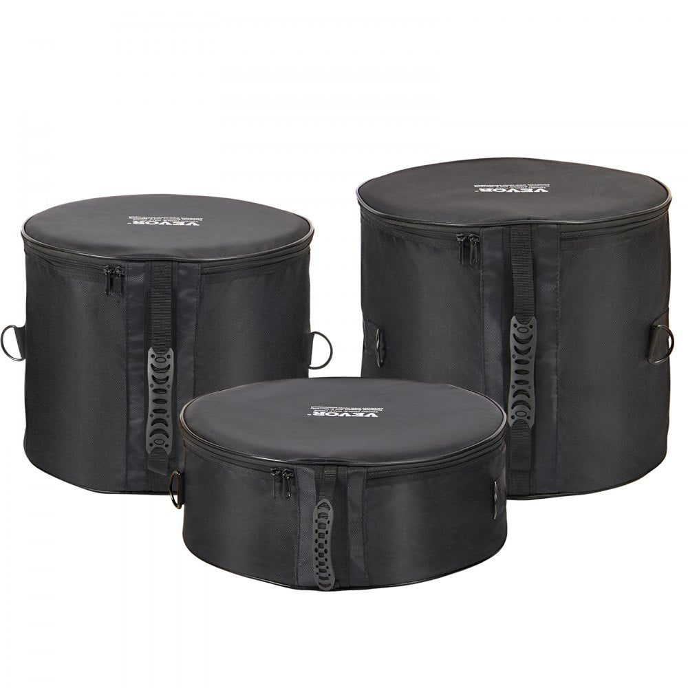 AMITOOLS 5-Piece Drum Bag Set, 1680D Oxford Fabric, Padded Drum Bags and Cases with 4.92 ft Detachable Shoulder Strap Carry Handles Foldable Design, for 22'' Kick 12'' Tom 13'' Tom 16'' Tom 14'' Snare