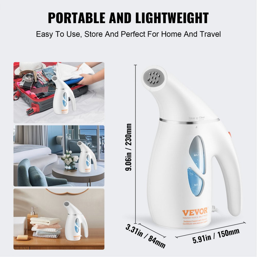 AMITOOLS Portable Handheld Fabric Steamer, 900W Quick Heat Steamer for Clothes, Wrinkle Remover Clothing Iron Intelligent Controller & Auto-Off & Large Detachable Water Tank, With Gloves