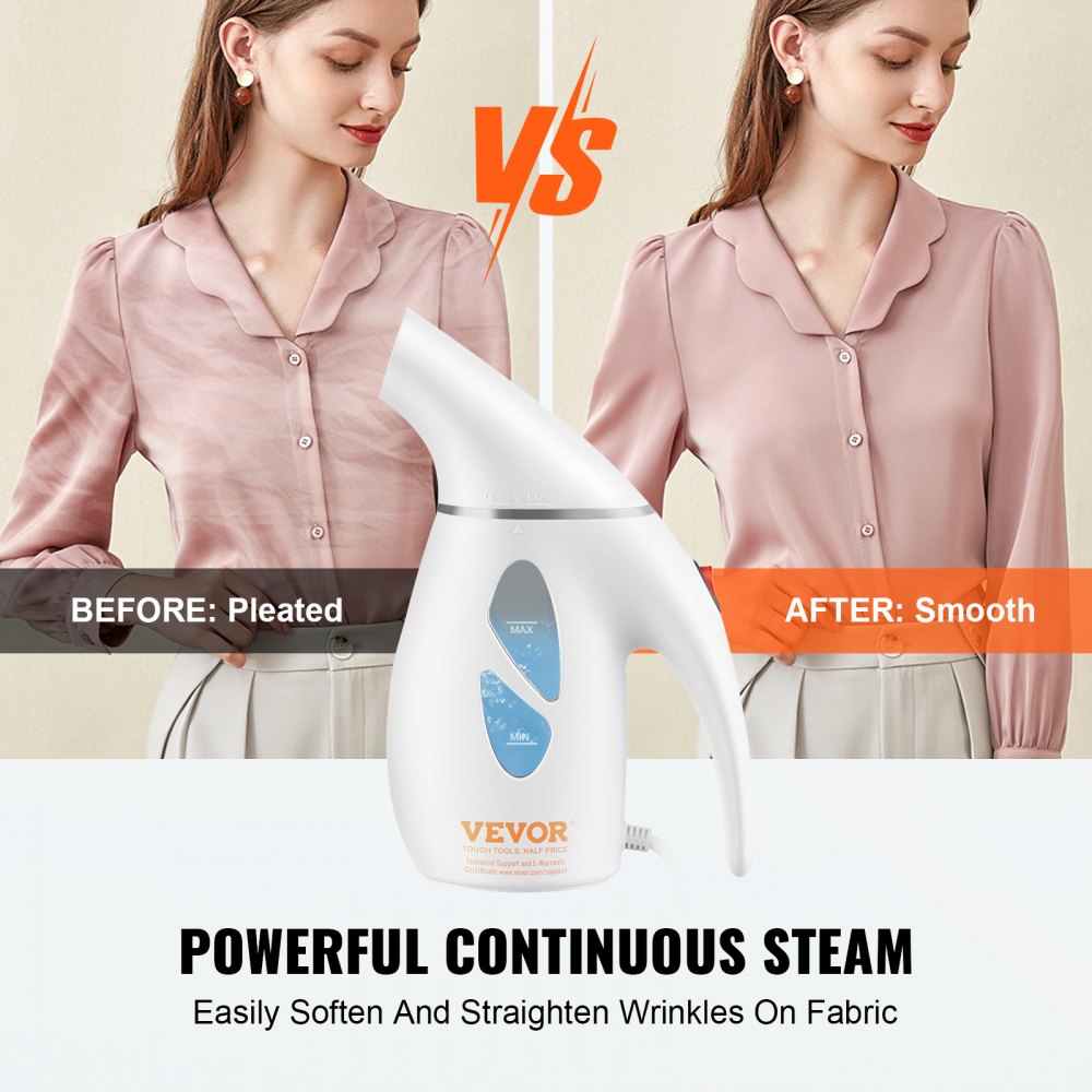 AMITOOLS Portable Handheld Fabric Steamer, 900W Quick Heat Steamer for Clothes, Wrinkle Remover Clothing Iron Intelligent Controller & Auto-Off & Large Detachable Water Tank, With Gloves