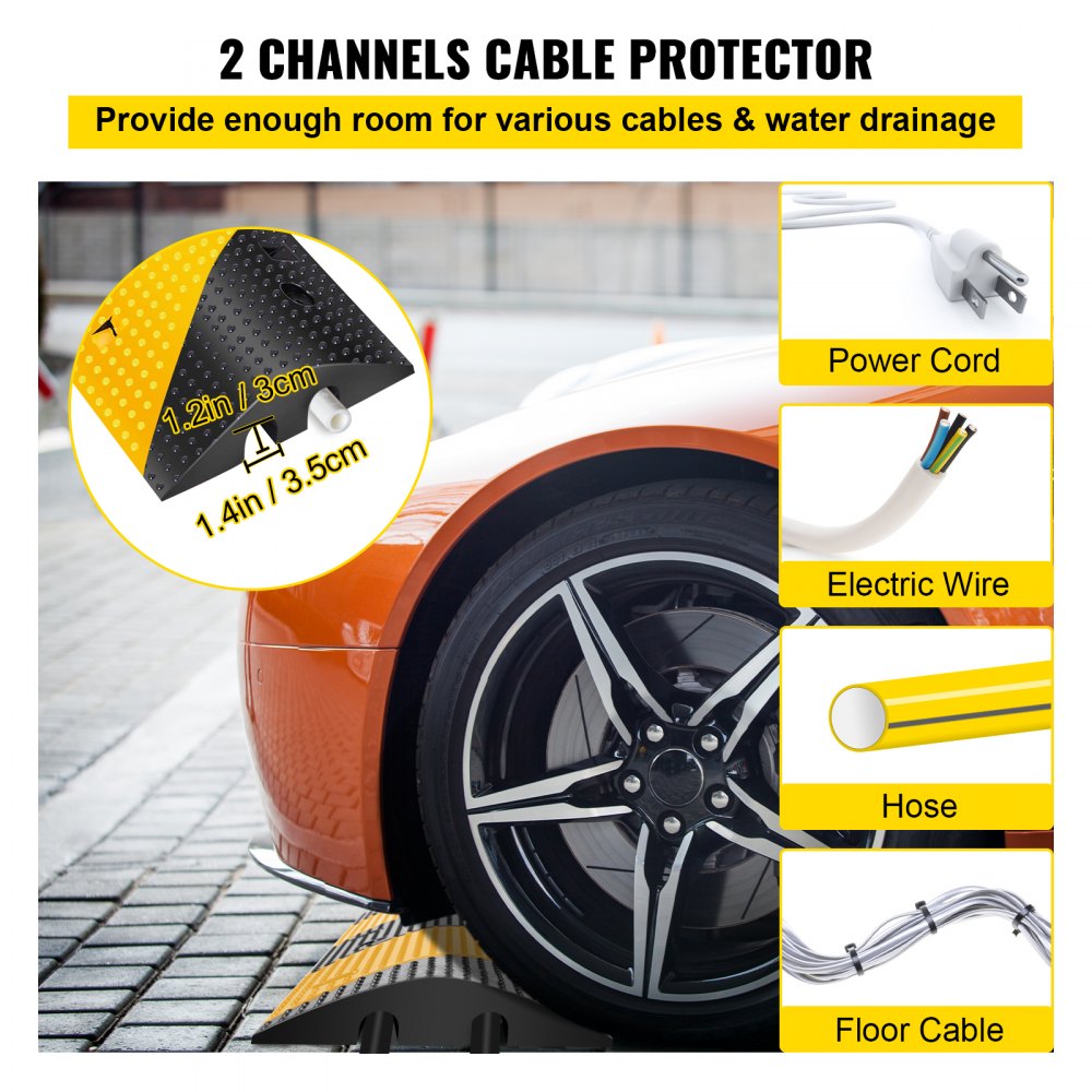 AMITOOLS2 Channel Rubber Speed Bump Electric Modular Rubber Traffic Driveway Curb Ramp