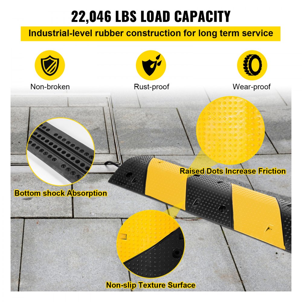 AMITOOLS2 Channel Rubber Speed Bump Electric Modular Rubber Traffic Driveway Curb Ramp