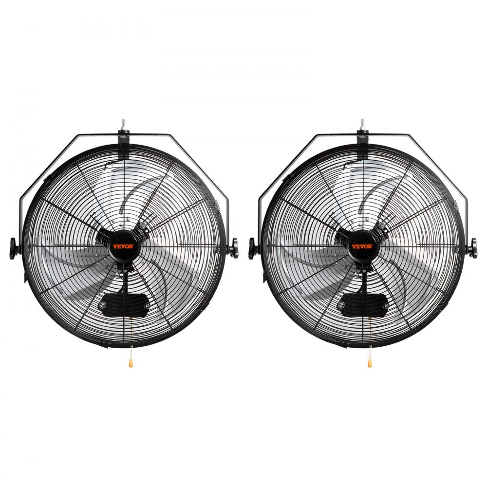 AMITOOLS Wall Mount Fan, 2 PCS 18 inch Waterproof, 3-speed High Velocity Max. 4000 CFM Industrial Wall Fan for Indoor, Commercial, Residential, Warehouse, Greenhouse, Workshop, Basement, Garage,Black