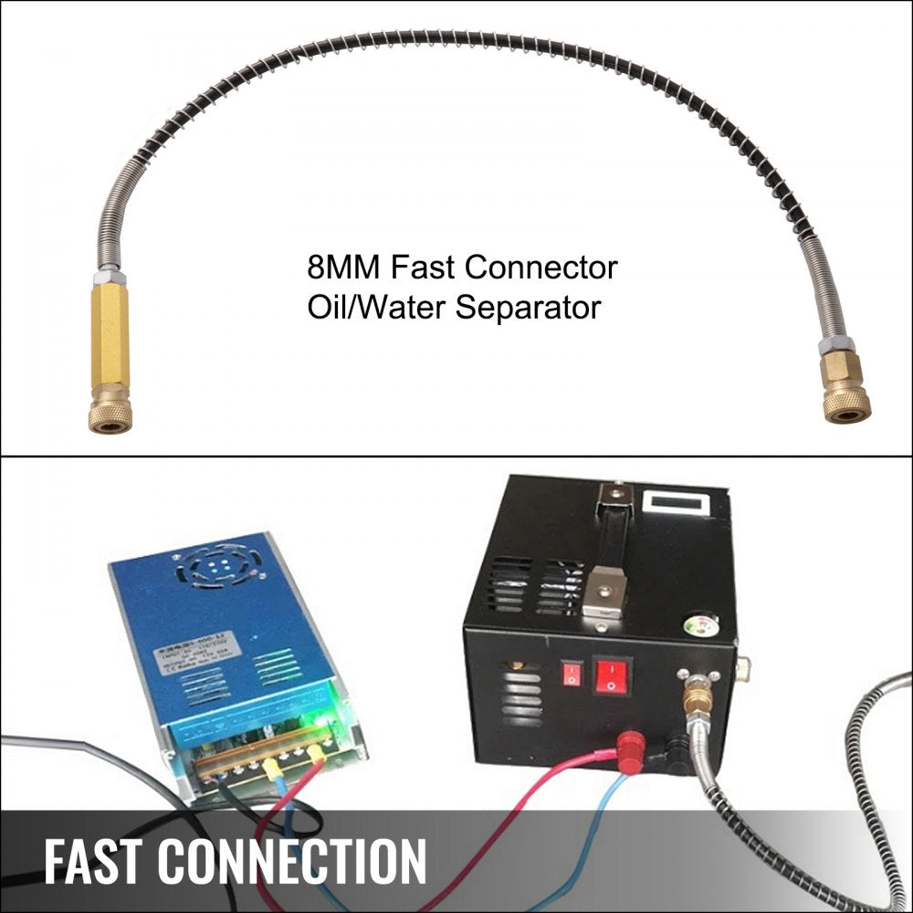 AMITOOLS PCP Air Compressor, 4500PSI/30Mpa Paintball Air Compressor, DC12V/AC110V Portable PCP Air Compressor, Manual-Stop PCP Air Rifle Pump, High Pressure Paintball and Scuba Tank Compressor Pump