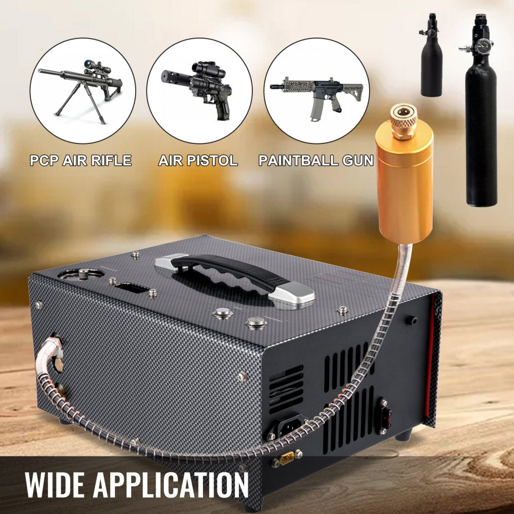 AMITOOLS PCP Air Compressor, PCP Compressor 4500 PSI/30MPa, Auto-Shutoff Paintball Air Compressor, 110V AC / 12V DC Portable PCP Air Compressor, PCP Air Rifle Pump, Paintball Scuba Tank Compressor Pump