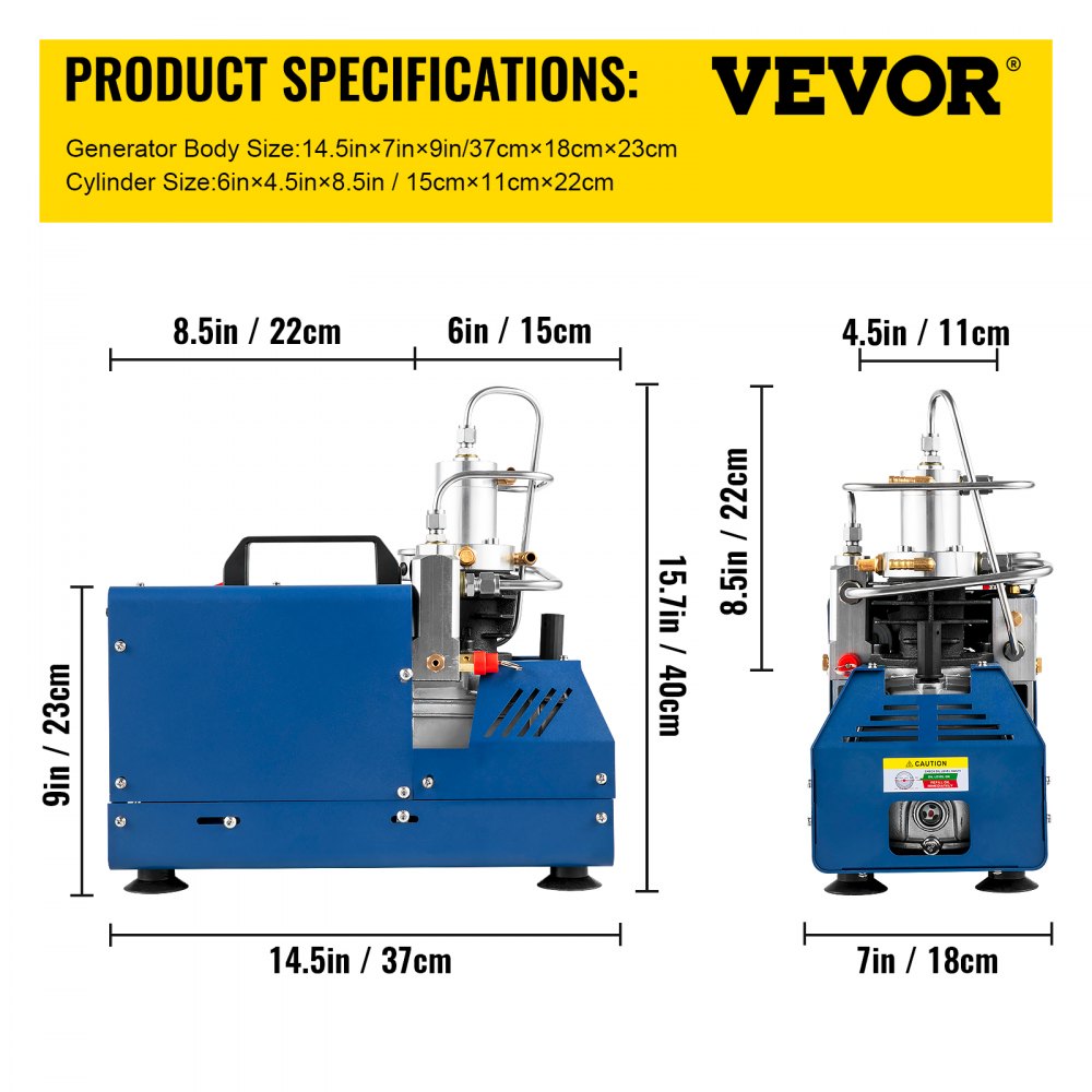 AMITOOLS High Pressure Compressor, 4500PSI/30MPA/300BAR High Pressure Air Compressor, 1800W 110V Manual Stop Air Rifle Compressor Suitable for Paintball Air Rifle, PCP Rifle, Air Pistol, Diving Bottle