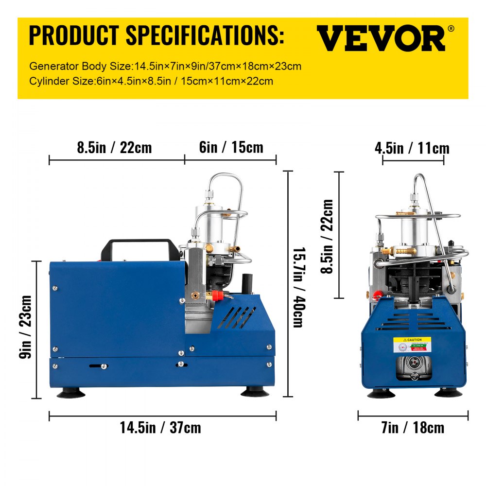 AMITOOLS High Pressure Compressor, 4500PSI/30MPA/300BAR High Pressure Air Compressor, 1800W 110V Automatic Stop Air Rifle Compressor Suitable for Paintball Air Rifle, PCP Rifle, Air Pistol, Diving Bottle