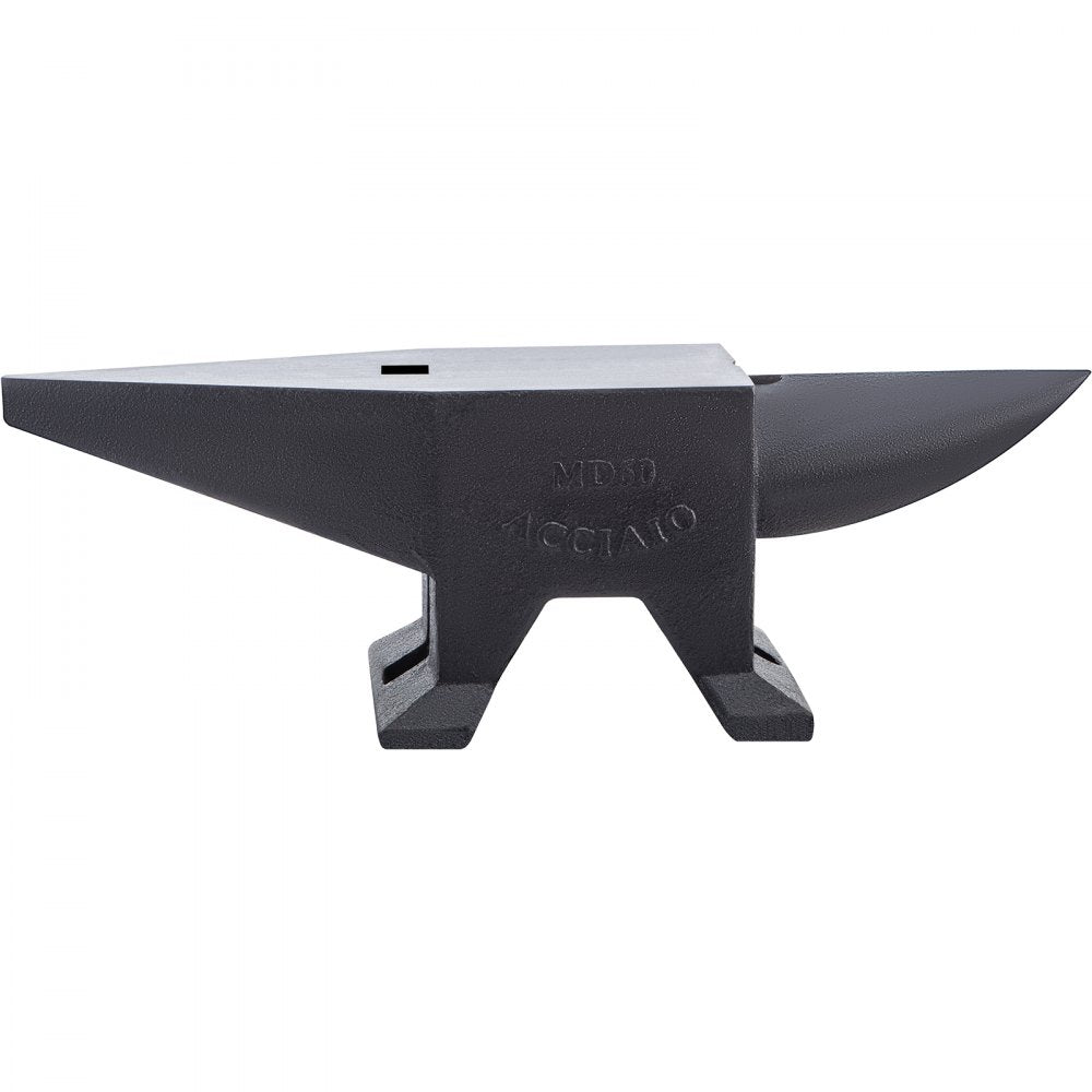 AMITOOLS Cast Iron Anvil, 132 Lbs(60kg) Single Horn Anvil with Large Countertop and Stable Base, High Hardness Rugged Round Horn Anvil Blacksmith, for Bending, Shaping