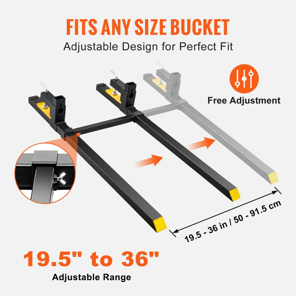 AMITOOLS Pallet Forks, 2000 lbs Tractor Bucket Forks, 60