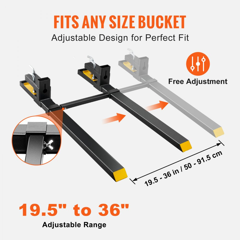 AMITOOLS  Pallet Forks, 4000 lbs Clamp on Pallet Forks, 60