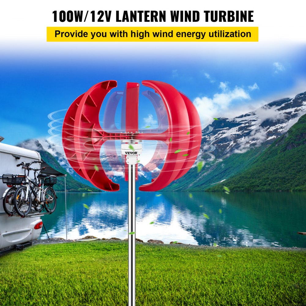 AMITOOLS Lantern Wind Turbine, 12V/100W Vertical Turbine Generator, 35