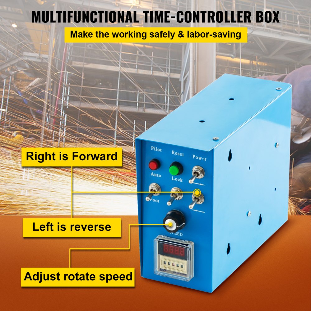 AMITOOLS Rotary Welding Positioner 30KG Welder Turntable Table 0-90º Positioning Turntable 1-15 RPM Welder Positioning Machine w/ 310mm 3-Jaw Lathe Chuck 110V for Cutting, Grinding, Assembly and Testing