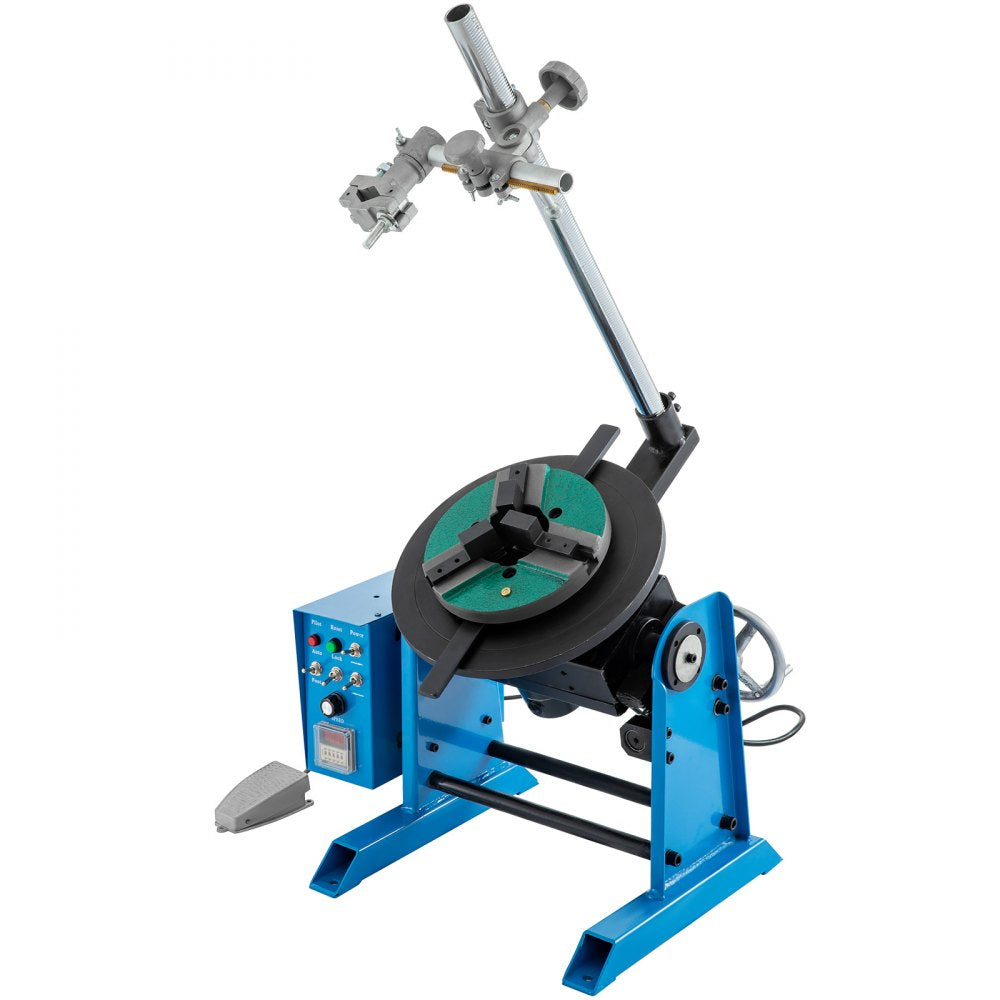 AMITOOLS Rotary Welding Positioner 30KG Welder Turntable Table 0-90º Positioning Turntable 1-15 RPM Welder Positioning Machine w/ 310mm 3-Jaw Lathe Chuck 110V for Cutting, Grinding, Assembly and Testing