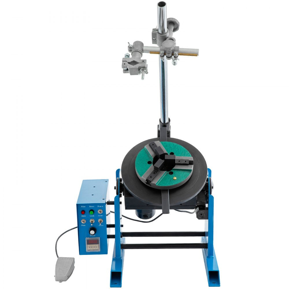 AMITOOLS Rotary Welding Positioner 30KG Welder Turntable Table 0-90º Positioning Turntable 1-15 RPM Welder Positioning Machine w/ 310mm 3-Jaw Lathe Chuck 110V for Cutting, Grinding, Assembly and Testing