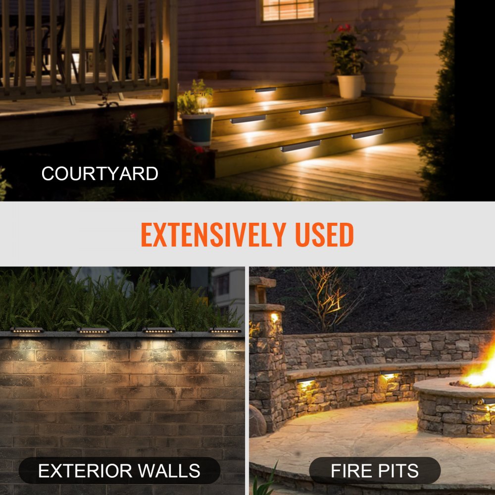 AMITOOLS LED Hardscape Lighting, 6.8 Inch Retaining Wall Lights, 3W 12V-24V AC/DC Low Voltage Paver Light, IP68 Waterproof Outdoor Step Lights, 3000K Swivel Hardscape with Connectors (8 Pack Soft White)