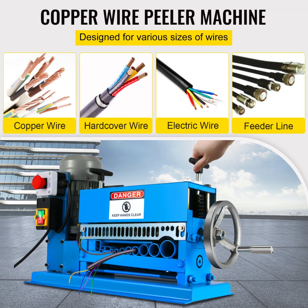 AMITOOLS Wire Stripping Machine DA 0.06 inch -1.5 inch,Wire Stripper Machine 11 Channels 10 Blades, Automatic Wire Stripping Tool with Manual Hand Cranked Industrial for Recycling Copper Wire