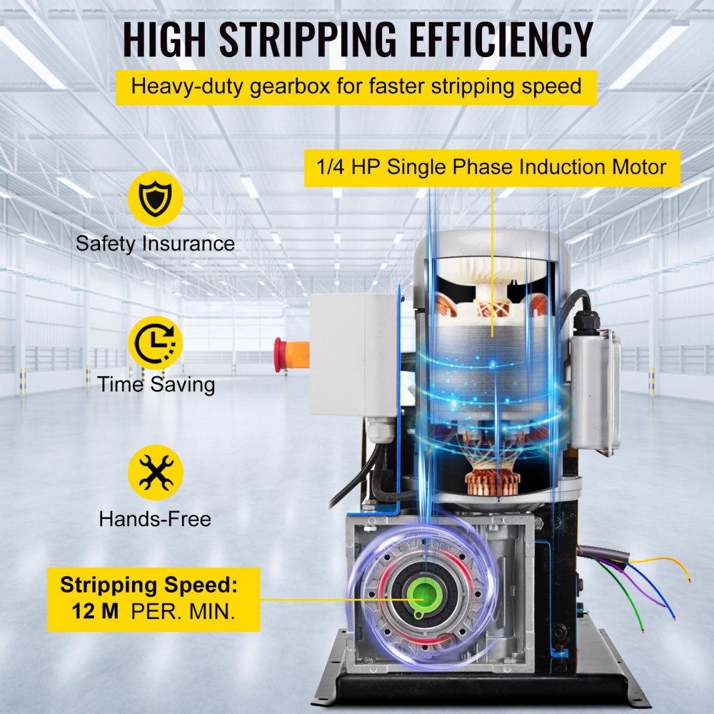 AMITOOLS Wire Stripping Machine DA 0.06 inch -1.5 inch,Wire Stripper Machine 11 Channels 10 Blades, Automatic Wire Stripping Tool with Manual Hand Cranked Industrial for Recycling Copper Wire