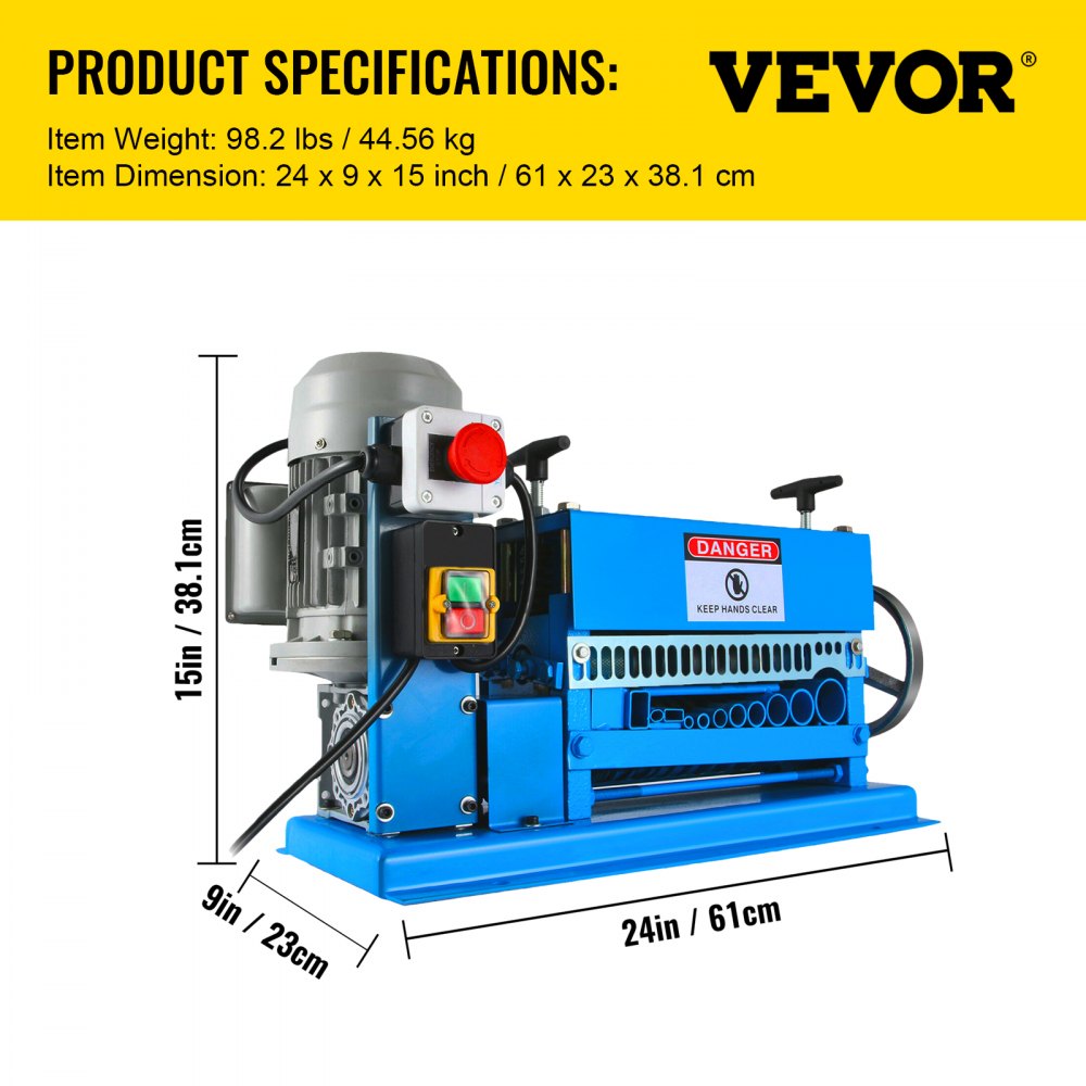 AMITOOLS Wire Stripping Machine DA 0.06 inch -1.5 inch,Wire Stripper Machine 11 Channels 10 Blades, Automatic Wire Stripping Tool with Manual Hand Cranked Industrial for Recycling Copper Wire