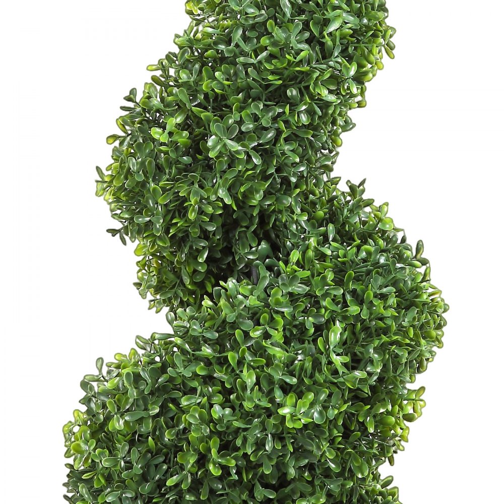 AMITOOLS 2 pcs. Artificial Boxwood Tower Topiary Spiral Artificial Plant 122cm high Decorative Plant Green Plastic PE Iron Topiary Plants incl. 10 pcs. Replacement Leaves