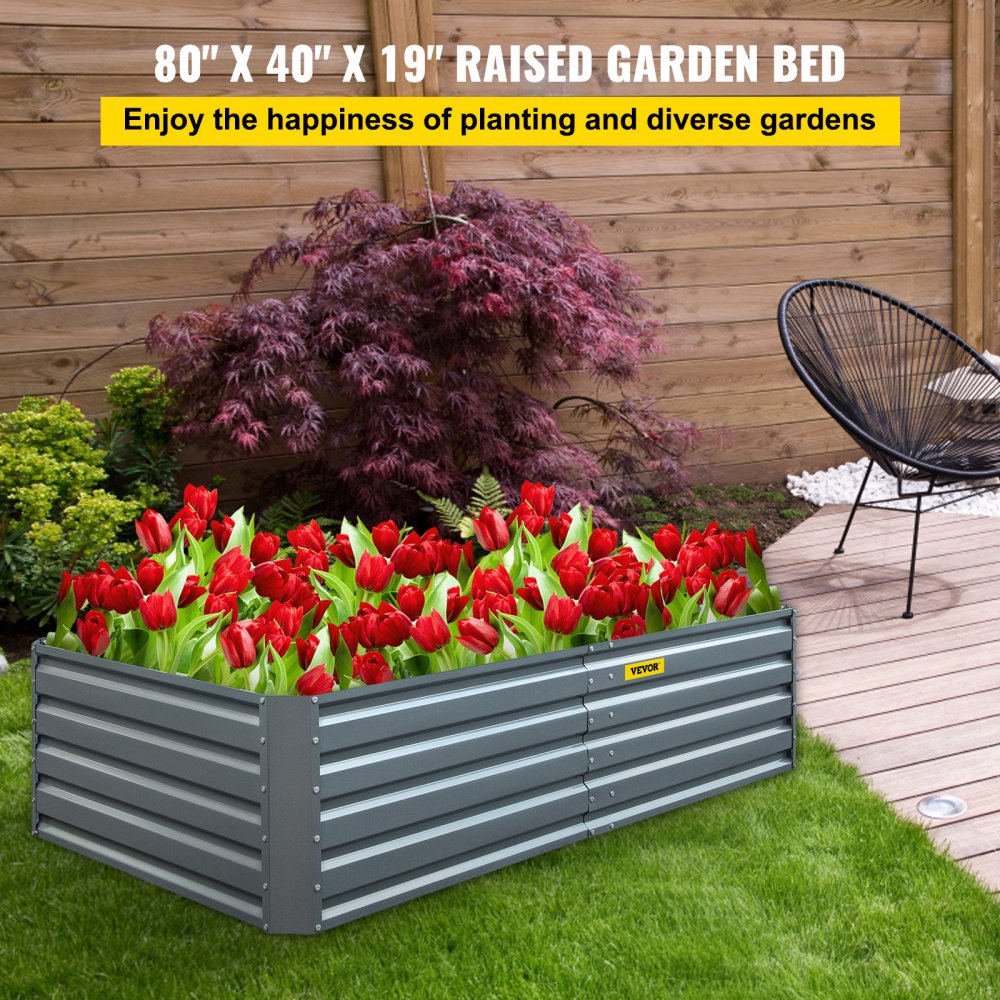 AMITOOLS Galvanized Raised Garden Bed, 80