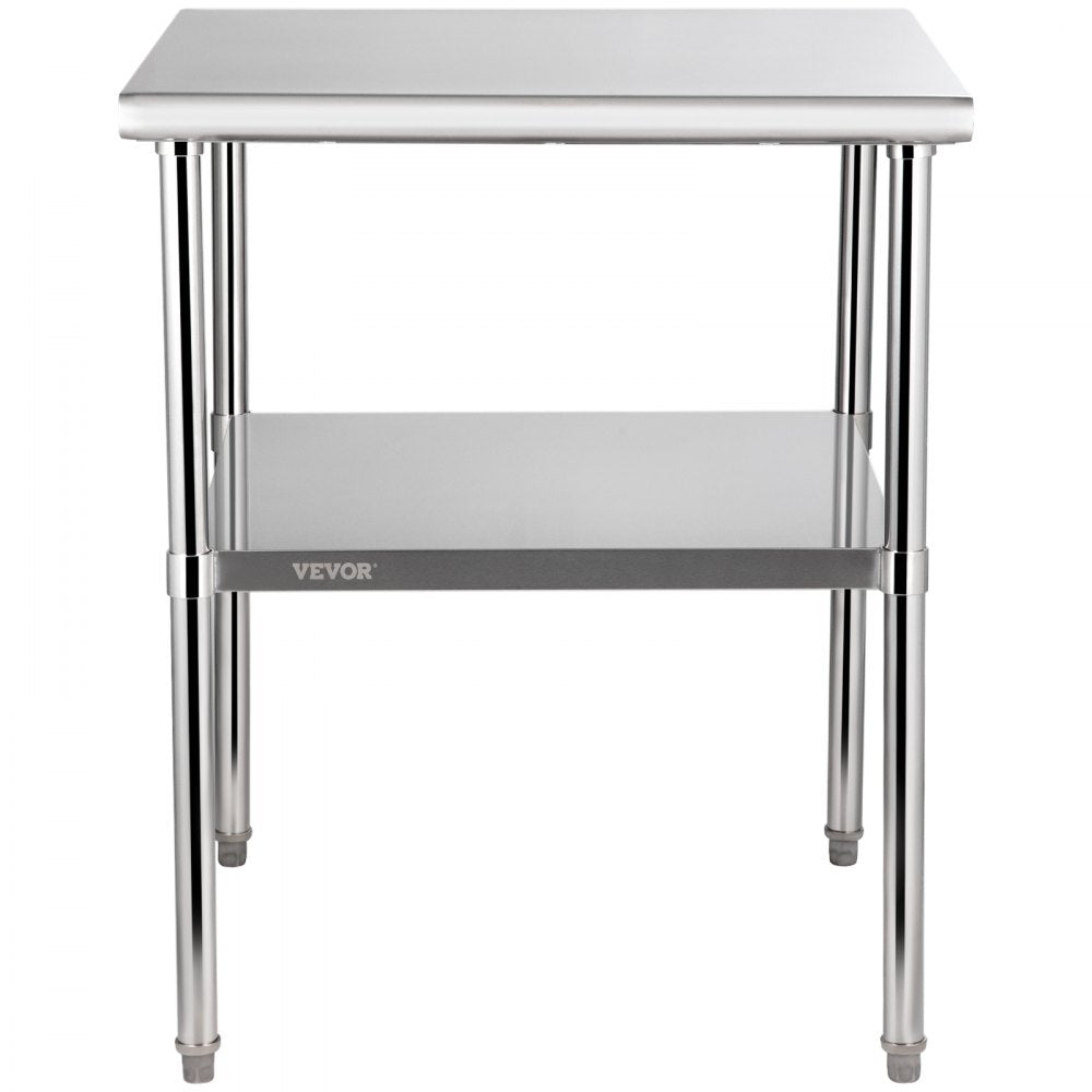 AMITOOLS Stainless Steel Prep Table, 30 x 30 x 36 Inch, 800lbs Load Capacity Heavy Duty Metal Worktable with Adjustable Undershelf & Feet, Commercial Workstation for Kitchen Garage Restaurant Backyard