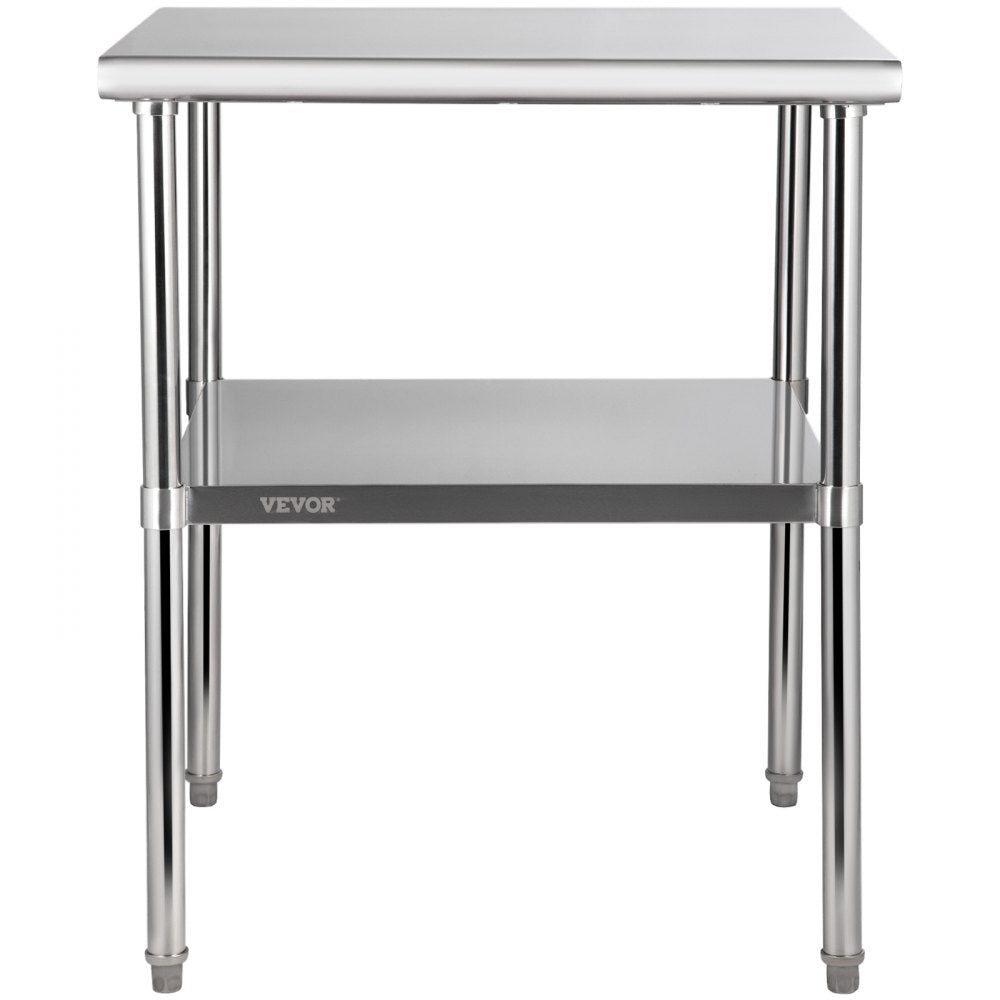 AMITOOLS Stainless Steel Prep Table, 30 x 30 x 36 Inch, 800lbs Load Capacity Heavy Duty Metal Worktable with Adjustable Undershelf & Feet, Commercial Workstation for Kitchen Garage Restaurant Backyard