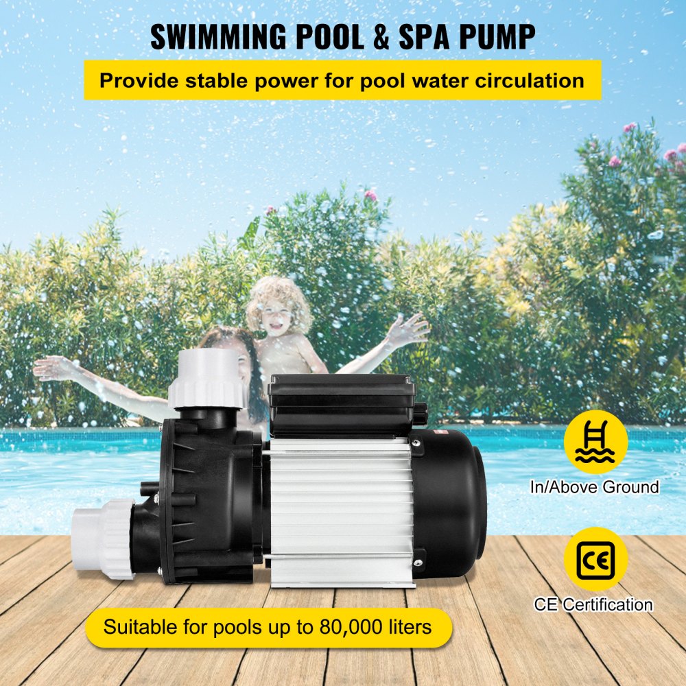 AMITOOLSSwimming Pool Pump Water 750W 1HP Filter Electric Spa