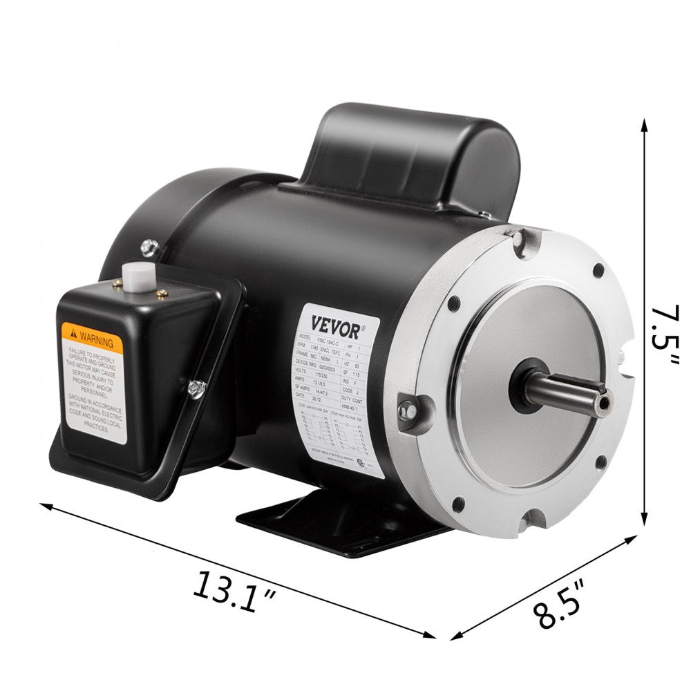 AMITOOLSNew 1Hp Electric Motor 140156C Single Phase 56C Frame TEFC 115/230V 1800RPM