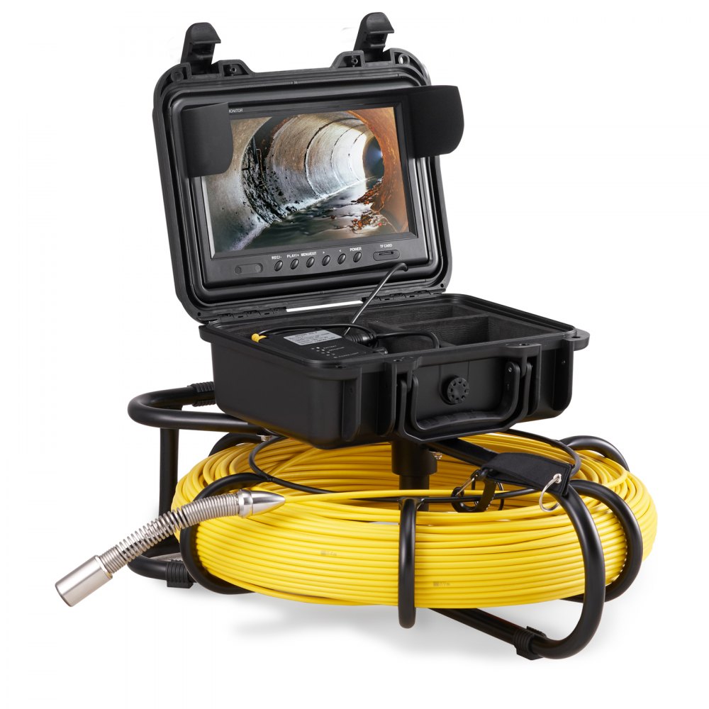 AMITOOLS Sewer Camera Pipe Inspection Camera 9-inch 720p Screen Pipe Camera 393 ft