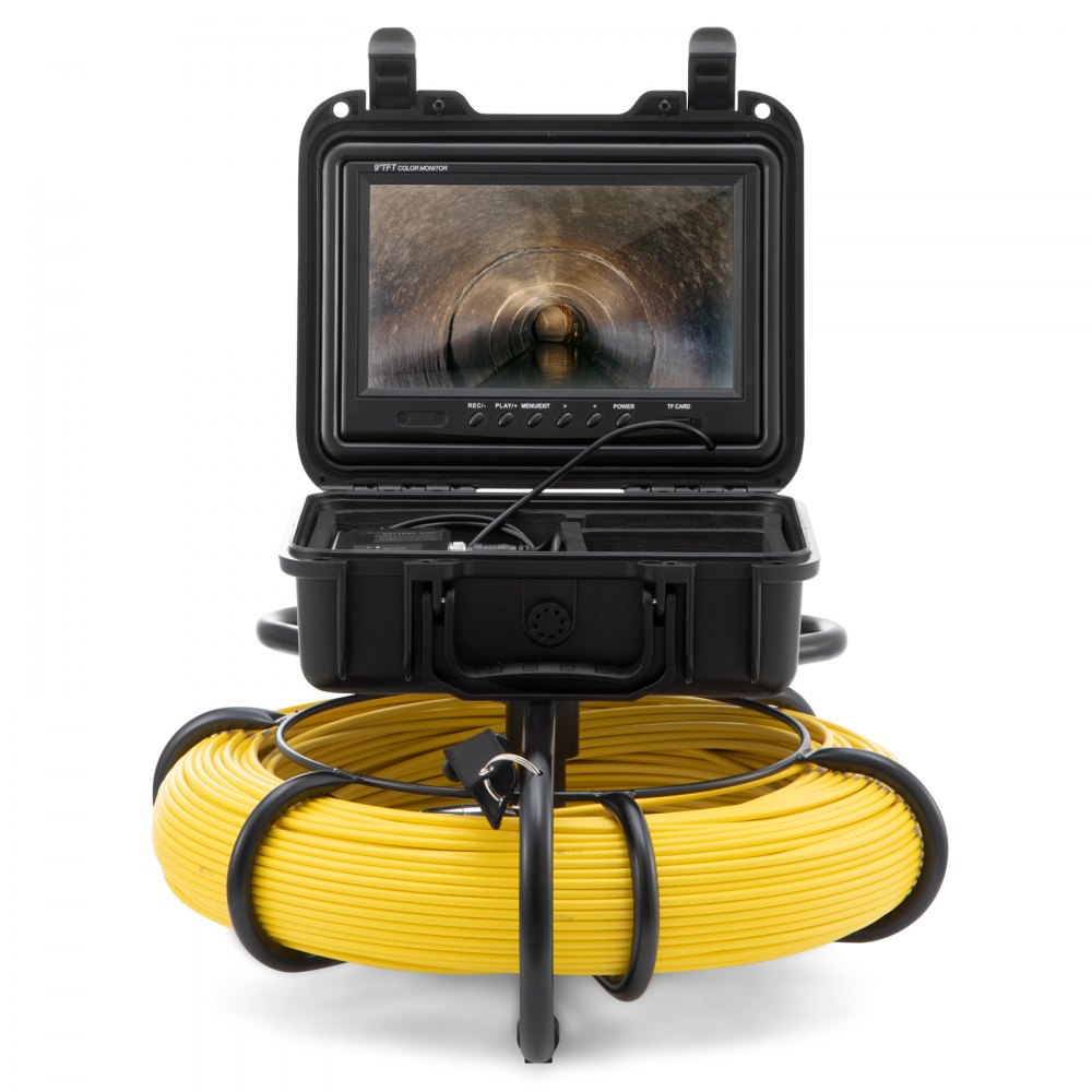 AMITOOLS Sewer Camera Pipe Inspection Camera 9-inch 720p Screen Pipe Camera 393 ft