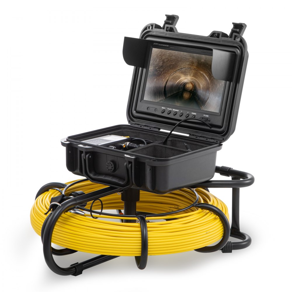 AMITOOLS Sewer Camera Pipe Inspection Camera 9-inch 720p Screen Pipe Camera 300 ft