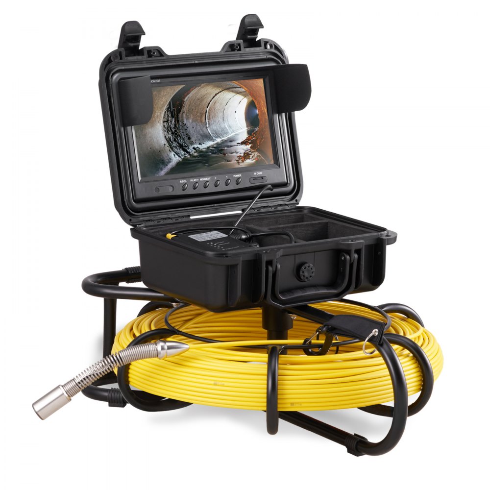 AMITOOLS Sewer Camera Pipe Inspection Camera 9-inch 720p Screen Pipe Camera 300 ft