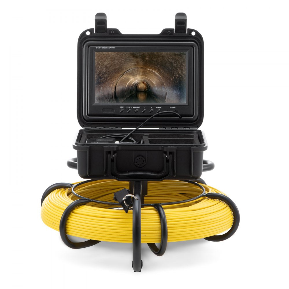 AMITOOLS Sewer Camera Pipe Inspection Camera 9-inch 720p Screen Pipe Camera 300 ft