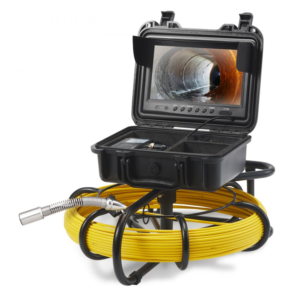 AMITOOLS Sewer Camera Pipe Inspection Camera 9-inch 720p Screen Pipe Camera 164 ft