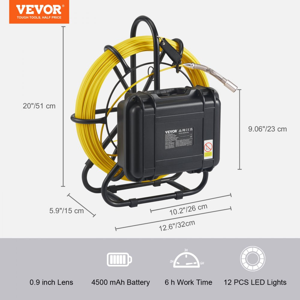 AMITOOLS Sewer Camera, 230 ft/70 m, 9