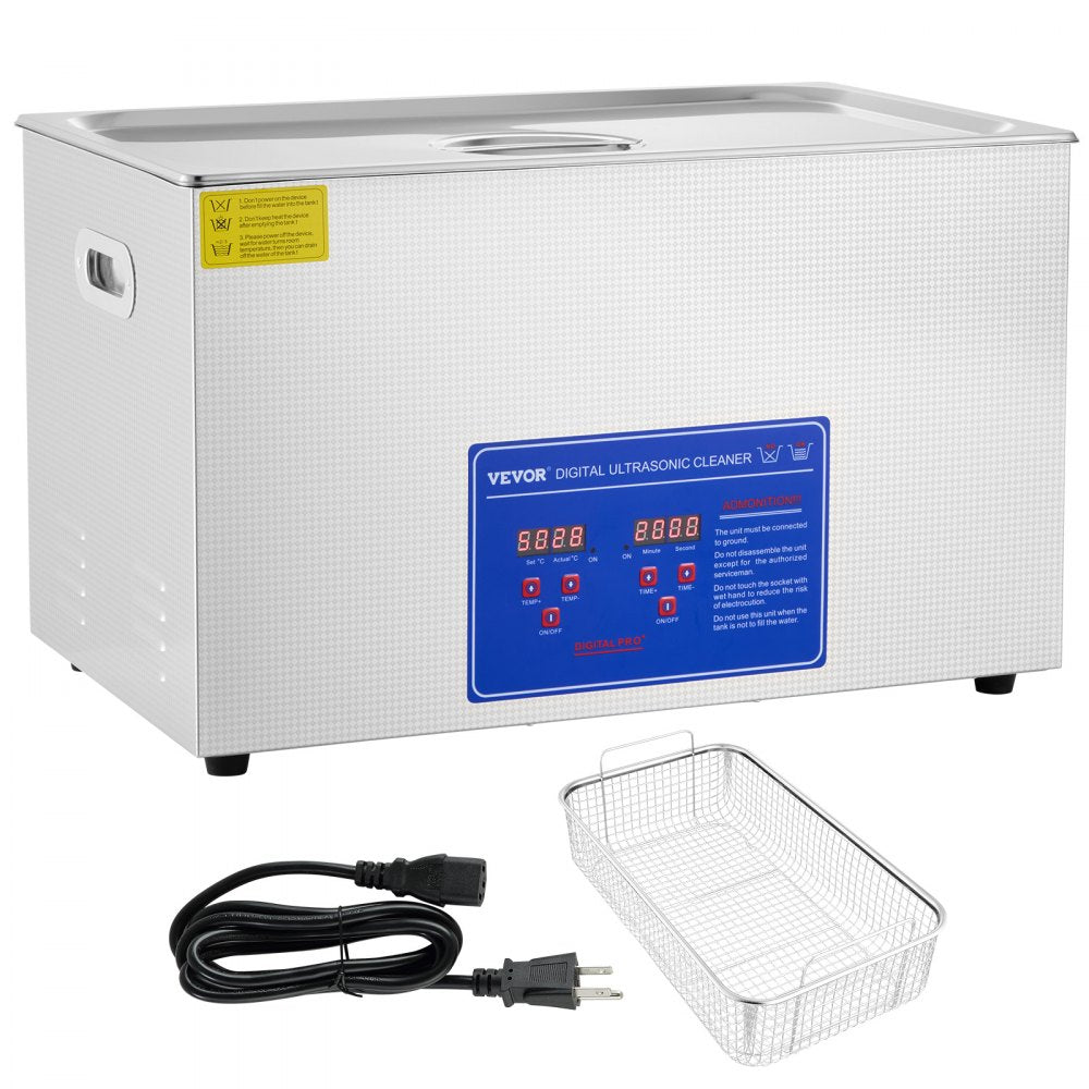 AMITOOLS Ultrasonic Cleaner 30L Ultrasonic Cleaner for Cleaning Eyeglasses Dentures Commercial Industrial Ultrasonic Cleaner with Digital Heater Timer and Cleaner Basket (30 Liter)