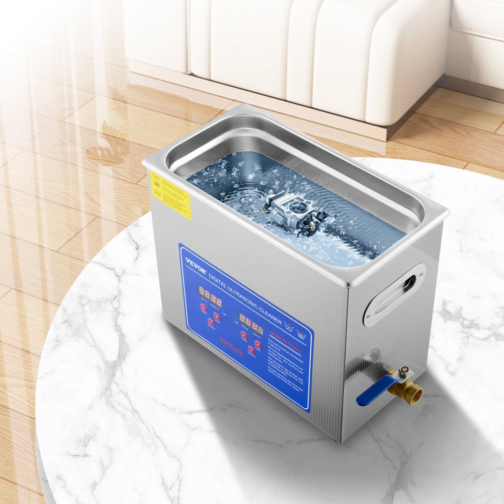 AMITOOLS Commercial Ultrasonic Cleaner 6L Professional Ultrasonic Cleaner 40kHz with Digital Timer&Heater 110V Excellent Cleaning Machine for Watch Instruments Industrial Parts Excellent Cleaner Solution