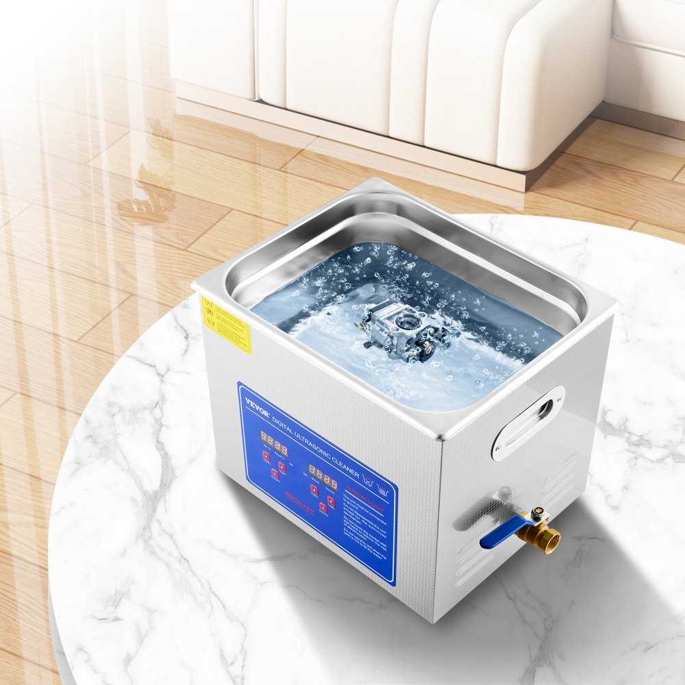 AMITOOLS Professional Ultrasonic Cleaner, 10L Ultrasonic Jewelry Cleaner with Digital Timer & Heater, Stainless Steel Industrial Sonic Cleaner 40kHz for Glasses, Watches, Rings, Small Parts