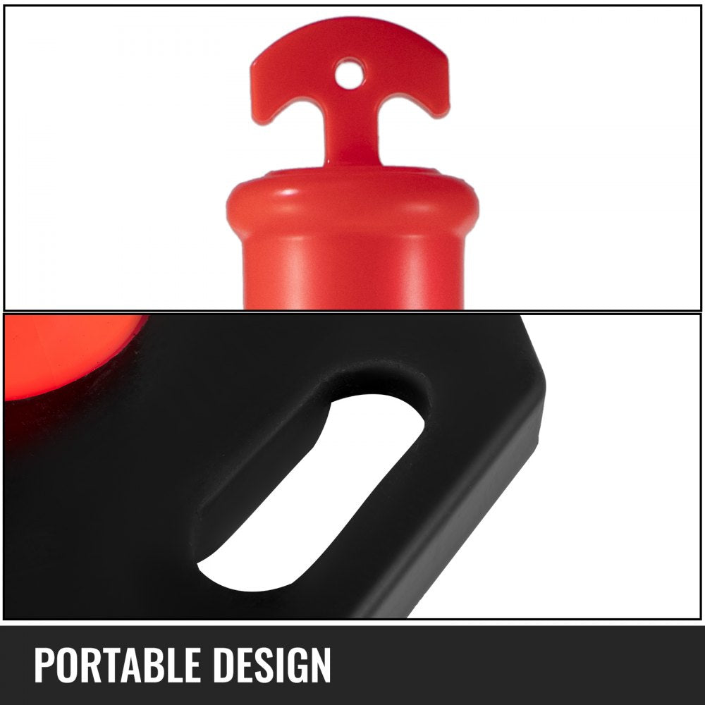 AMITOOLS 12Pack Traffic Delineator Posts 44 Inch Height, Channelizer Cones Post Kit 10 inch Reflective Band, Delineators Post with Rubber Base 16 inch for Construction Sites, Facility Management etc.