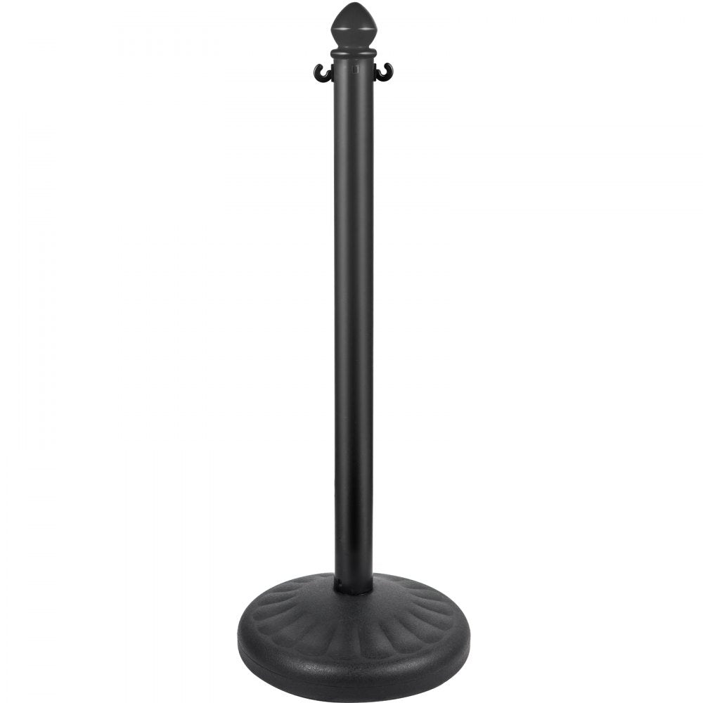 AMITOOLS Plastic Stanchion, 4pcs Chain Stanchion, Outdoor Stanchion w/ 4 x 39.5in Long Chains, PE Plastic Crowd Control Barrier for Warning/Crowd Control at Restaurant, Supermarket, Exhibition, City Mall