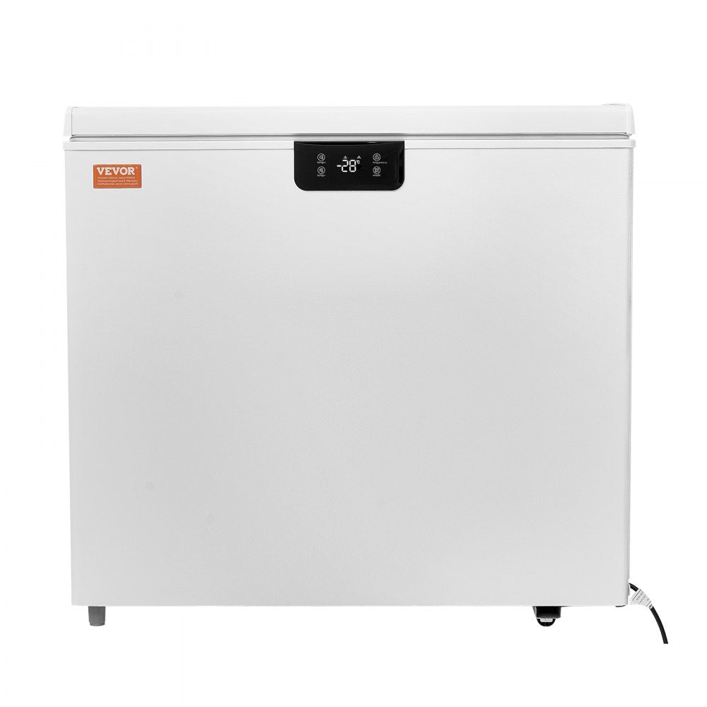 AMITOOLS Chest Freezer, 7 Cu.ft / 198 L Compact Deep Freezer, Free Standing Top Open Door Compact Freezers with 2 Removable Baskets & Adjustable Thermostat, Energy Saving & Low Noise, White