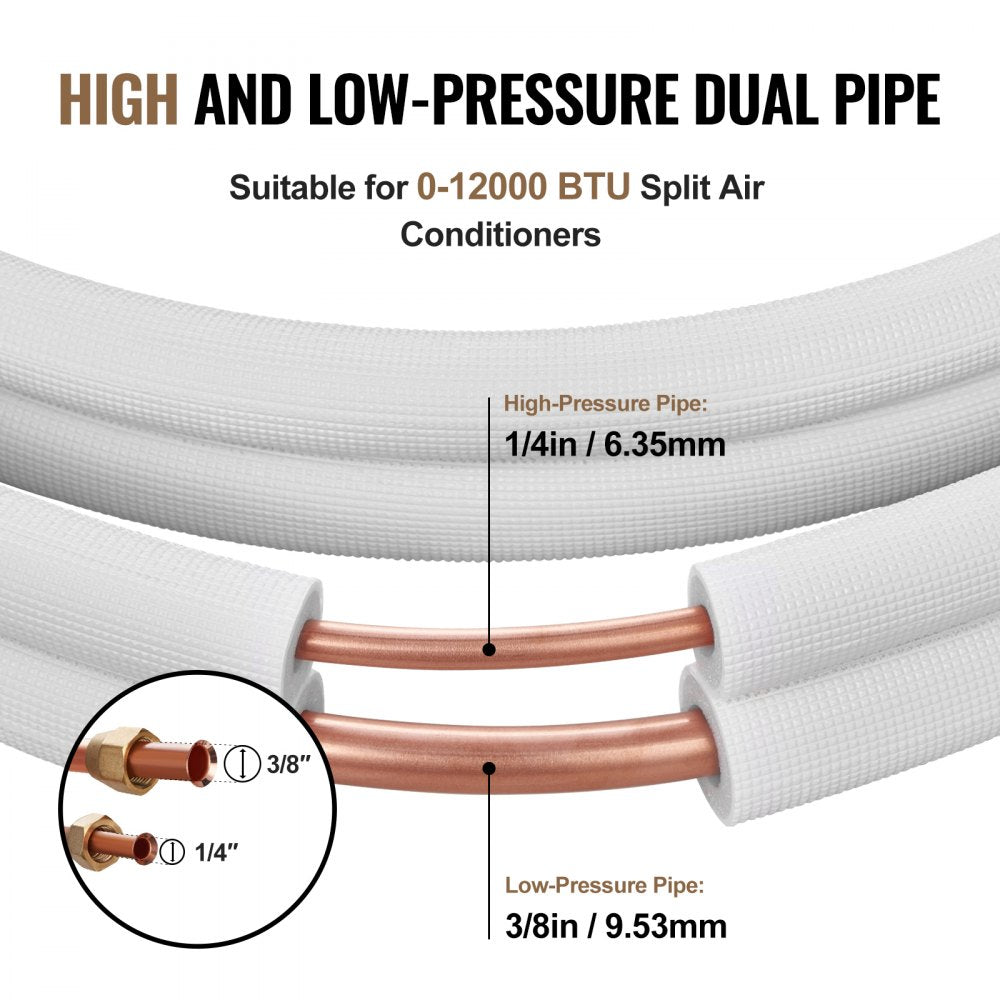 AMITOOLS 50FT Mini Split Line Set, 1/4