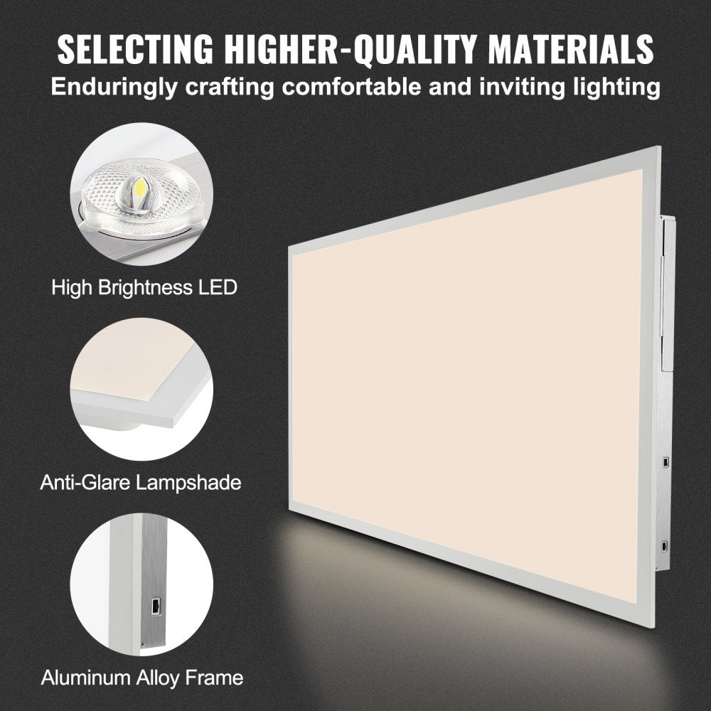 AMITOOLS 1 Pack 2x4 FT LED Flat Panel Light, 6000LM 50W, Surface Mount LED Drop Ceiling Light Fixture with Adjustable Color Temperature 3500K/4000K/5000K, Ultra Thin for Home Off Tested to UL Standards