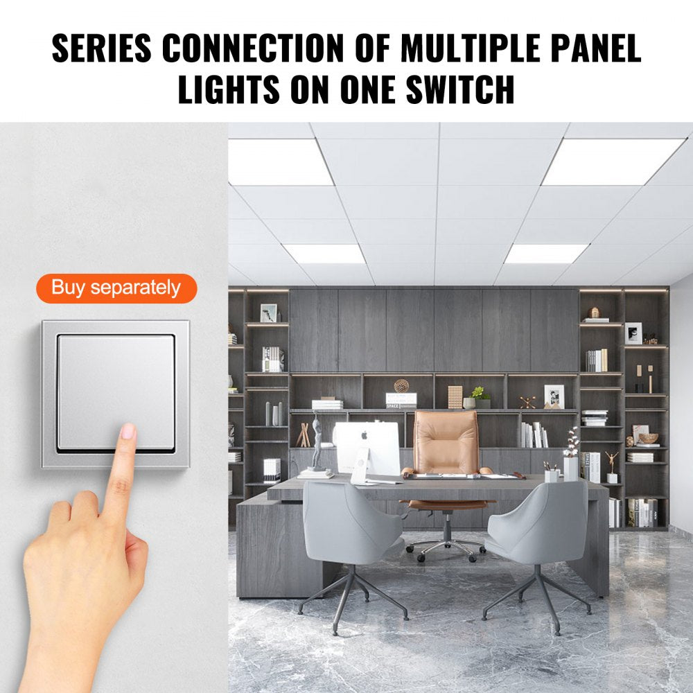 AMITOOLS 1 Pack 2x4 FT LED Flat Panel Light, 6000LM 50W, Surface Mount LED Drop Ceiling Light Fixture with Adjustable Color Temperature 3500K/4000K/5000K, Ultra Thin for Home Off Tested to UL Standards