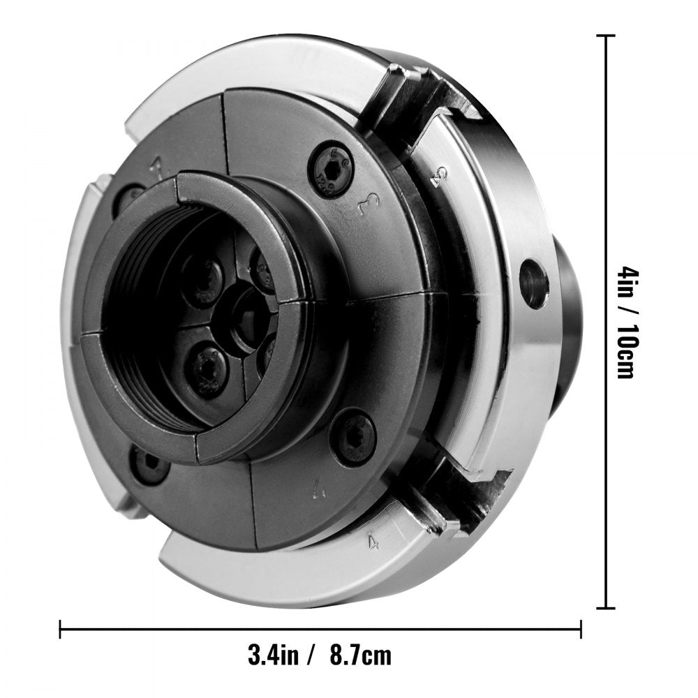 AMITOOLS Lathe Chuck, 4inch Nova Chuck Self-centering Independent 4 Jaws Mini Wood Bowl Chuck Steel Accessories for Woodworking