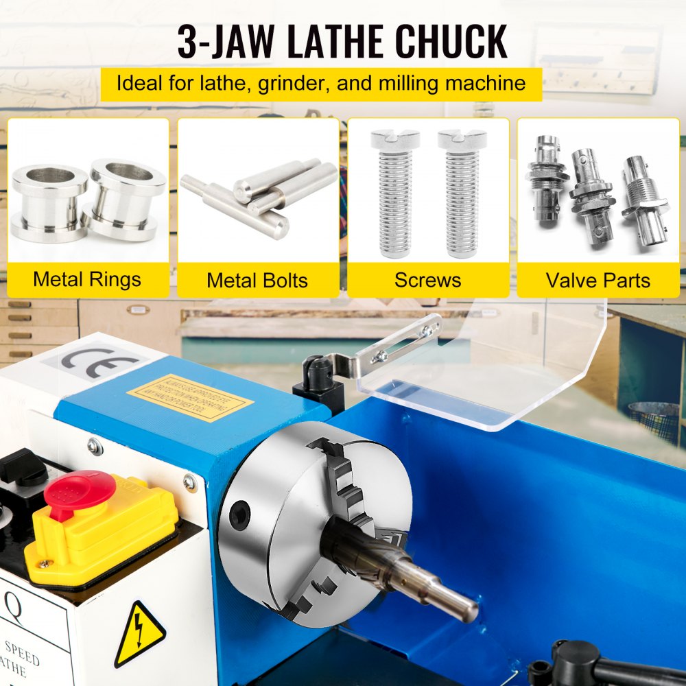 AMITOOLS3 Jaw 8'' K11-200 Lathe Chuck Self Centering Reversible Hardened Steel 200mm