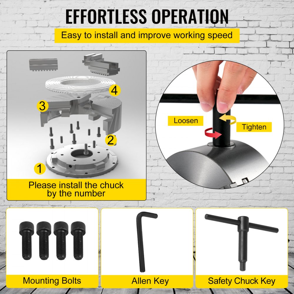 AMITOOLS K72-100 Lathe Chuck 4 Inch 4-Jaw,Lathe Chuck Independent Reversible Jaw,Metal Lathe Chuck Turning Machine Accessories,for Lathes Machine